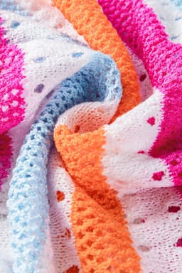 image-Multicolor Striped Hollowed Knitted Loose Sweater