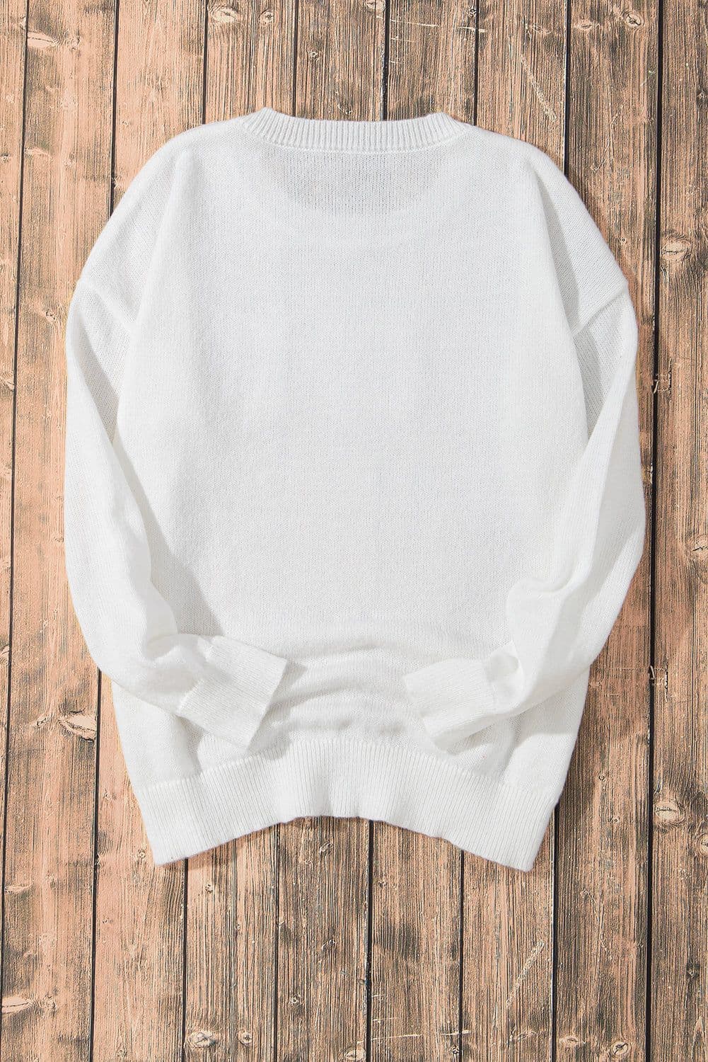 image-Black Howdy Heart Graphic Round Neck Casual Sweater