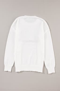image-Black Howdy Heart Graphic Round Neck Casual Sweater