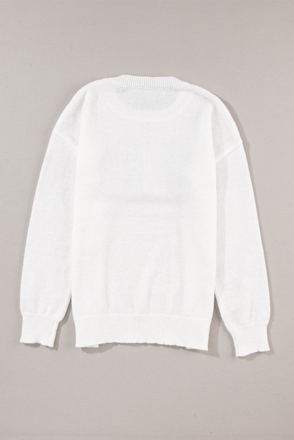 image-Black Howdy Heart Graphic Round Neck Casual Sweater