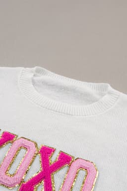 image-Black Howdy Heart Graphic Round Neck Casual Sweater