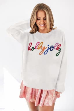 image-Black Howdy Heart Graphic Round Neck Casual Sweater