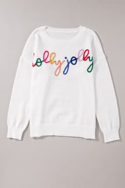 image-Black Howdy Heart Graphic Round Neck Casual Sweater
