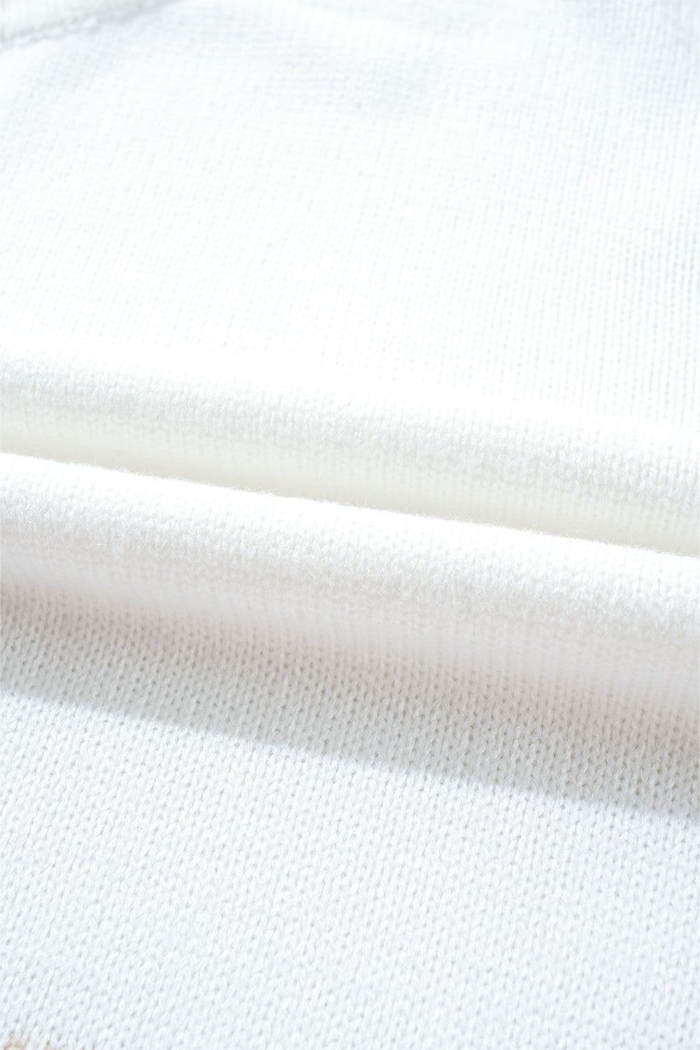image-Oatmeal Mixed Pattern Knit Tie Keyhole Drop Shoulder Sweater