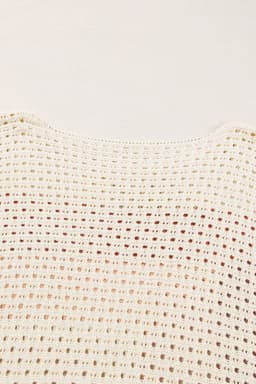 image-Apricot Pointelle Knit Colorblock Baggy Sweater