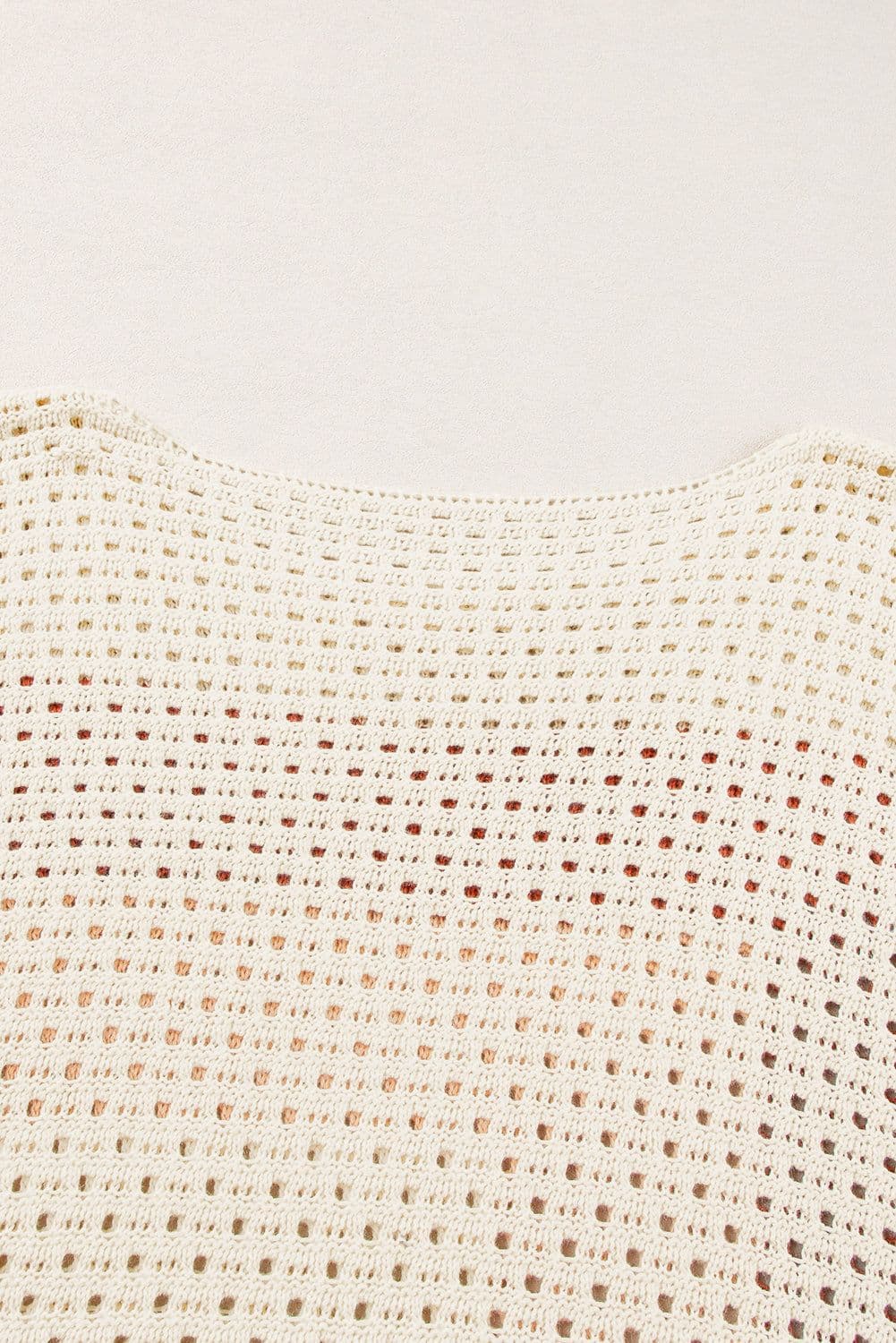 image-Apricot Pointelle Knit Colorblock Baggy Sweater