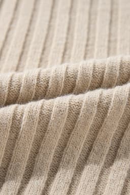 image-Khaki Cable Knit Colorblock Crew Neck Drop Shoulder Sweater