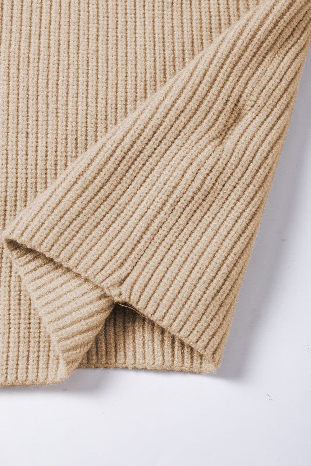 image-Blackish Green Chest Pocket V Neck Ribbed Cap Sleeve Sweater