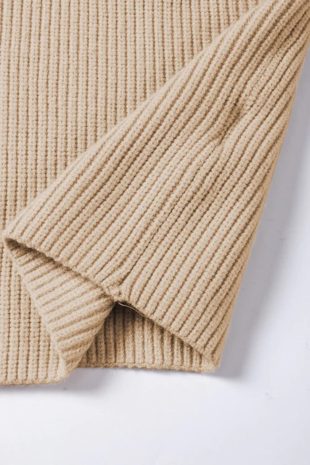 image-Blackish Green Chest Pocket V Neck Ribbed Cap Sleeve Sweater