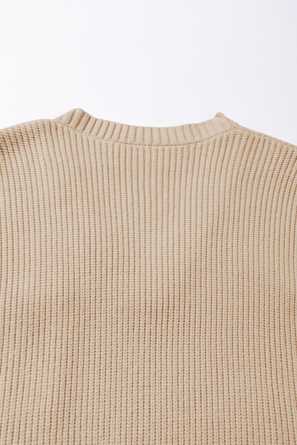 image-Blackish Green Chest Pocket V Neck Ribbed Cap Sleeve Sweater