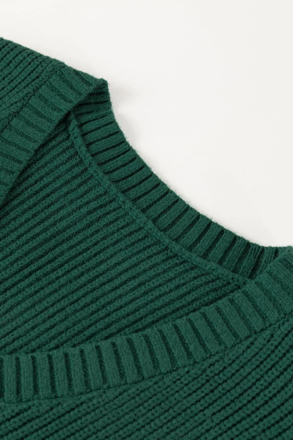 image-Blackish Green Chest Pocket V Neck Ribbed Cap Sleeve Sweater