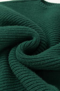 image-Blackish Green Chest Pocket V Neck Ribbed Cap Sleeve Sweater