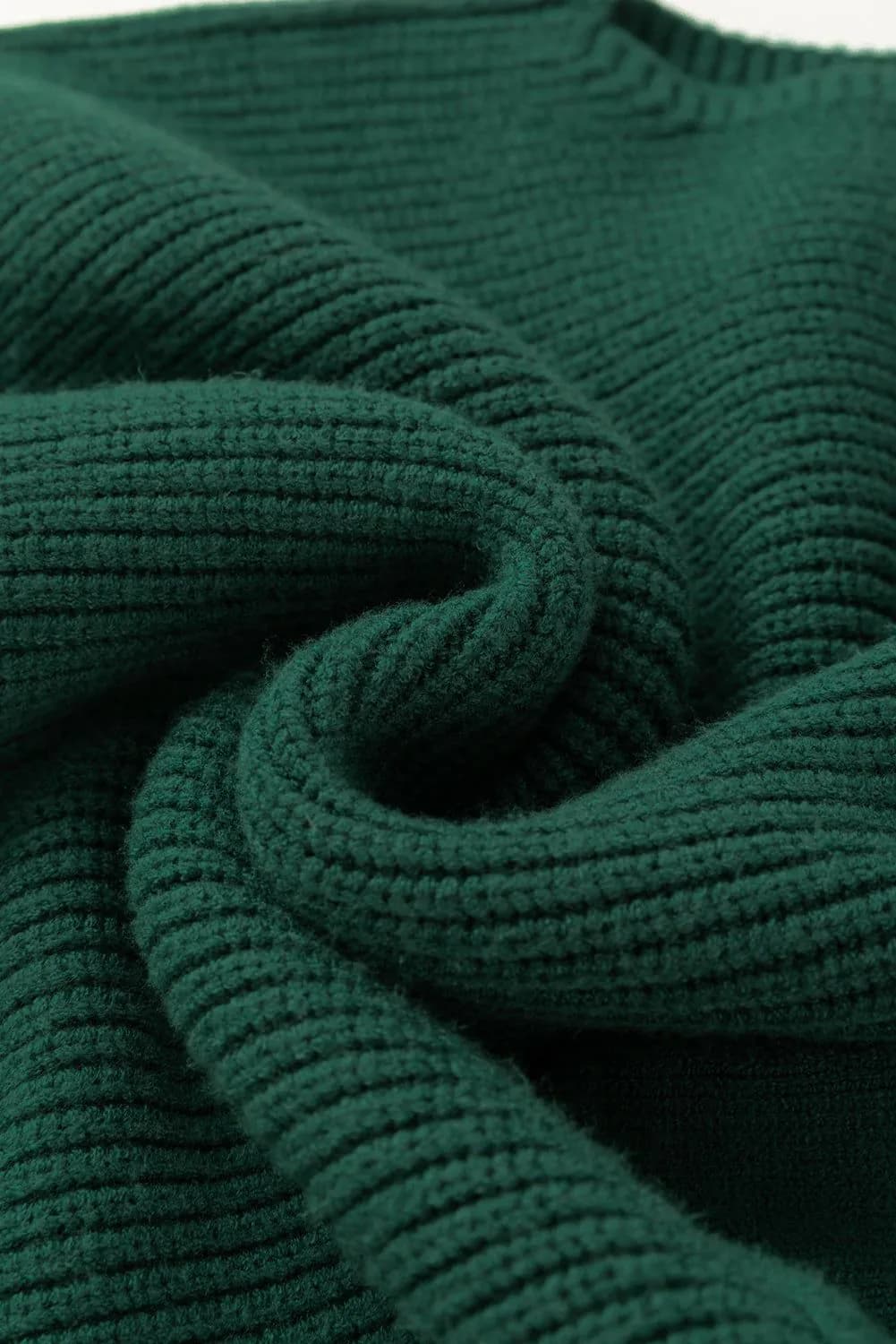 image-Blackish Green Chest Pocket V Neck Ribbed Cap Sleeve Sweater