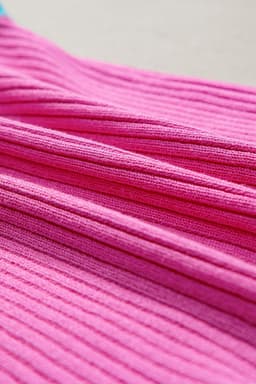 image-Blue Colorblock Edge Ribbed Knit U Neck Tank Top