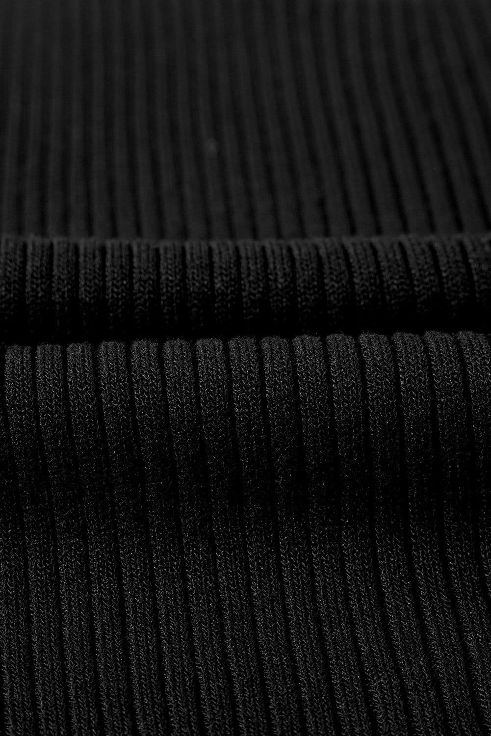 image-Blue Colorblock Edge Ribbed Knit U Neck Tank Top