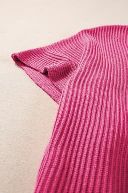 image-Gray Short Sleeve Side Slit Oversized Sweater