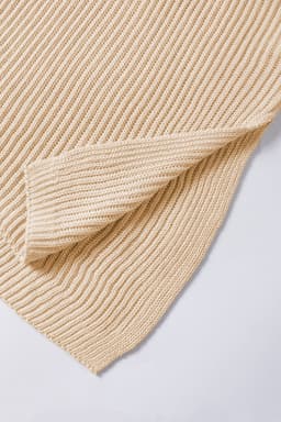 image-Gray Short Sleeve Side Slit Oversized Sweater