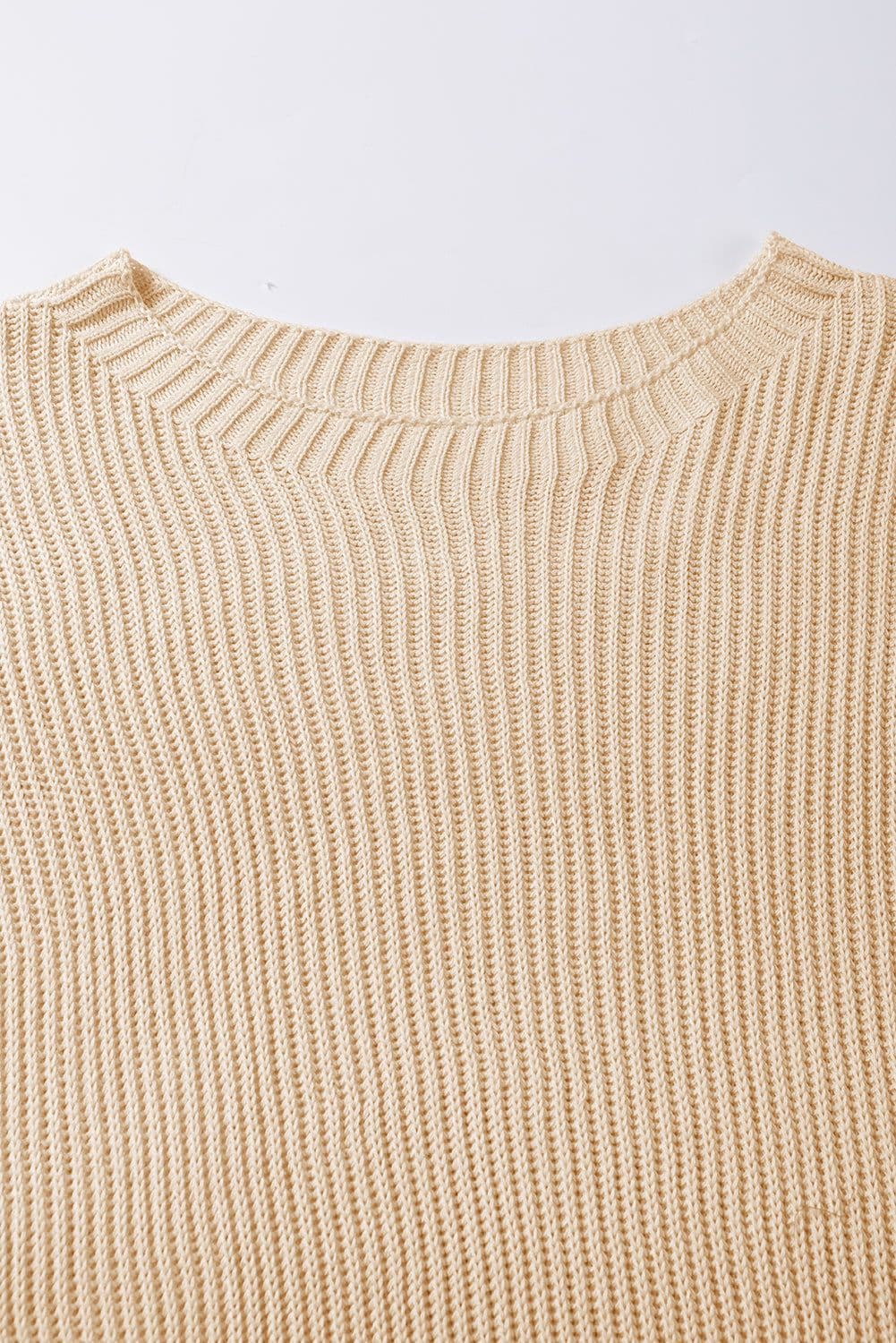 image-Gray Short Sleeve Side Slit Oversized Sweater