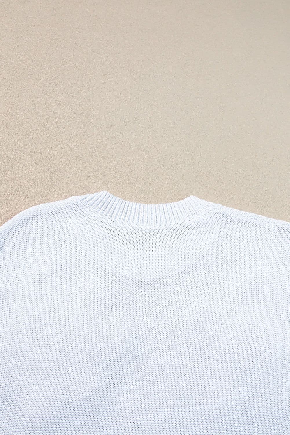 image-White Multi Crochet Flower Knit Short Sleeve Sweater Tops
