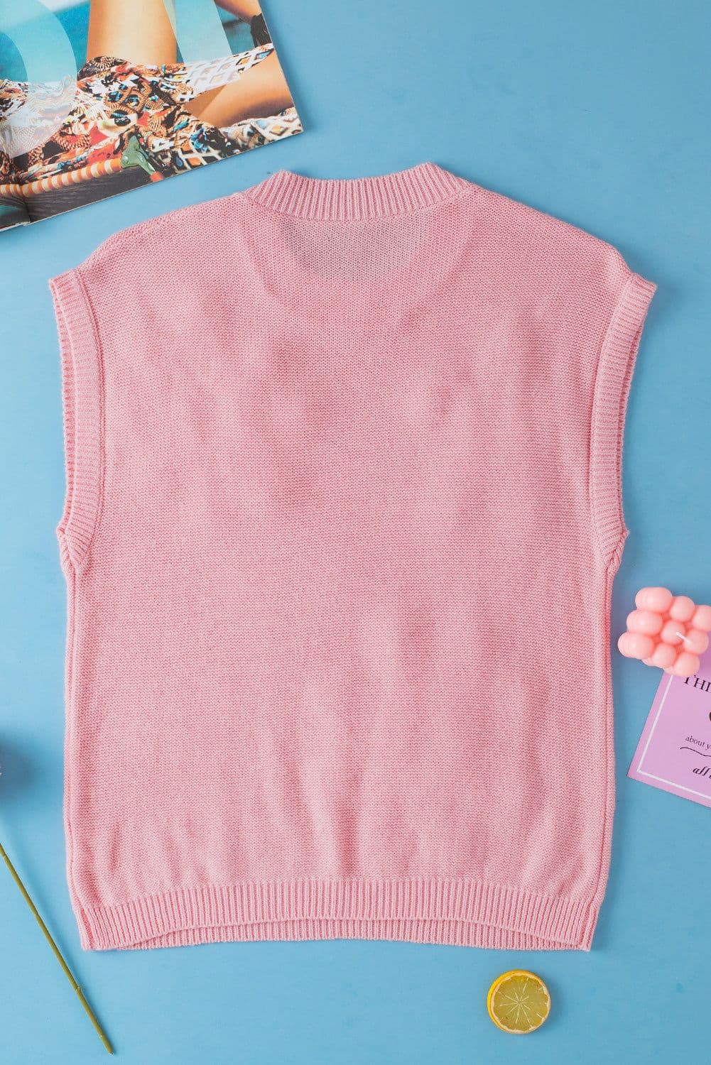 image-White Multi Crochet Flower Knit Short Sleeve Sweater Tops