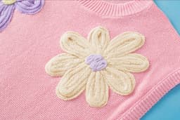 image-White Multi Crochet Flower Knit Short Sleeve Sweater Tops