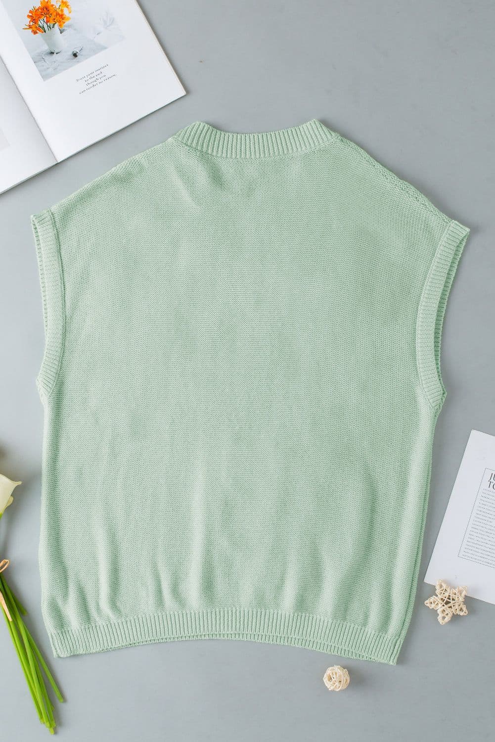 image-White Multi Crochet Flower Knit Short Sleeve Sweater Tops