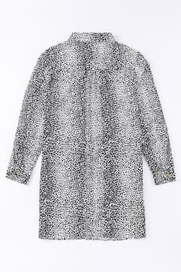 image-Long Sleeve Leopard Animal Print Shirt Dress