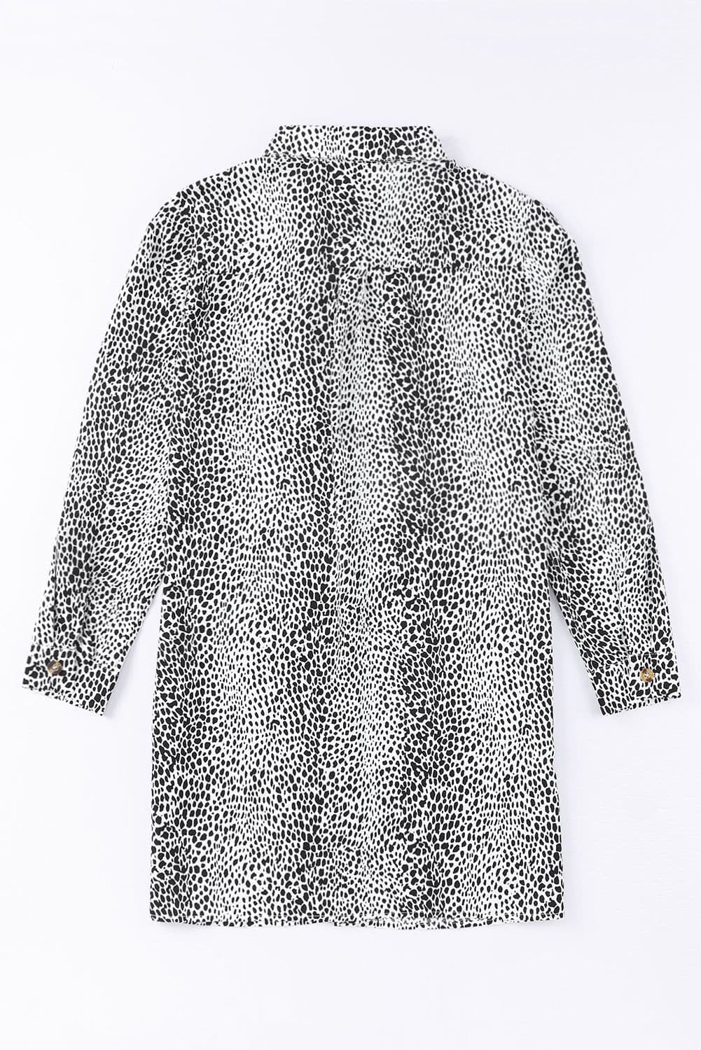 image-Long Sleeve Leopard Animal Print Shirt Dress