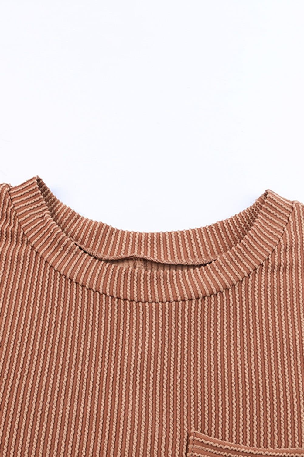image-Blue Striped Ribbed Knit T-shirt Shift Dress