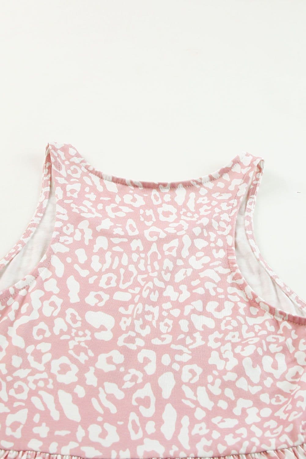 image-Pink Leopard Print Pocketed Sleeveless Maxi Dress