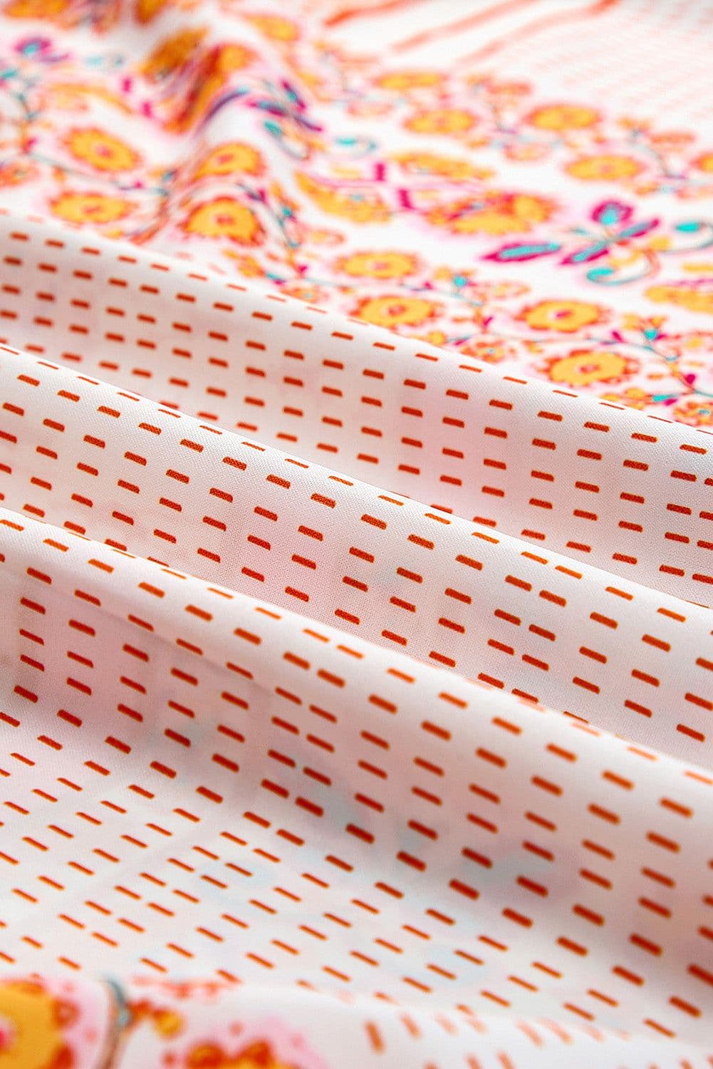 image-Multicolor Boho Patchwork Print Square Neck Sundress