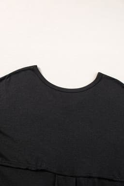 image-Black V Neck Hidden Pocket Splits Maxi T-shirt Dress
