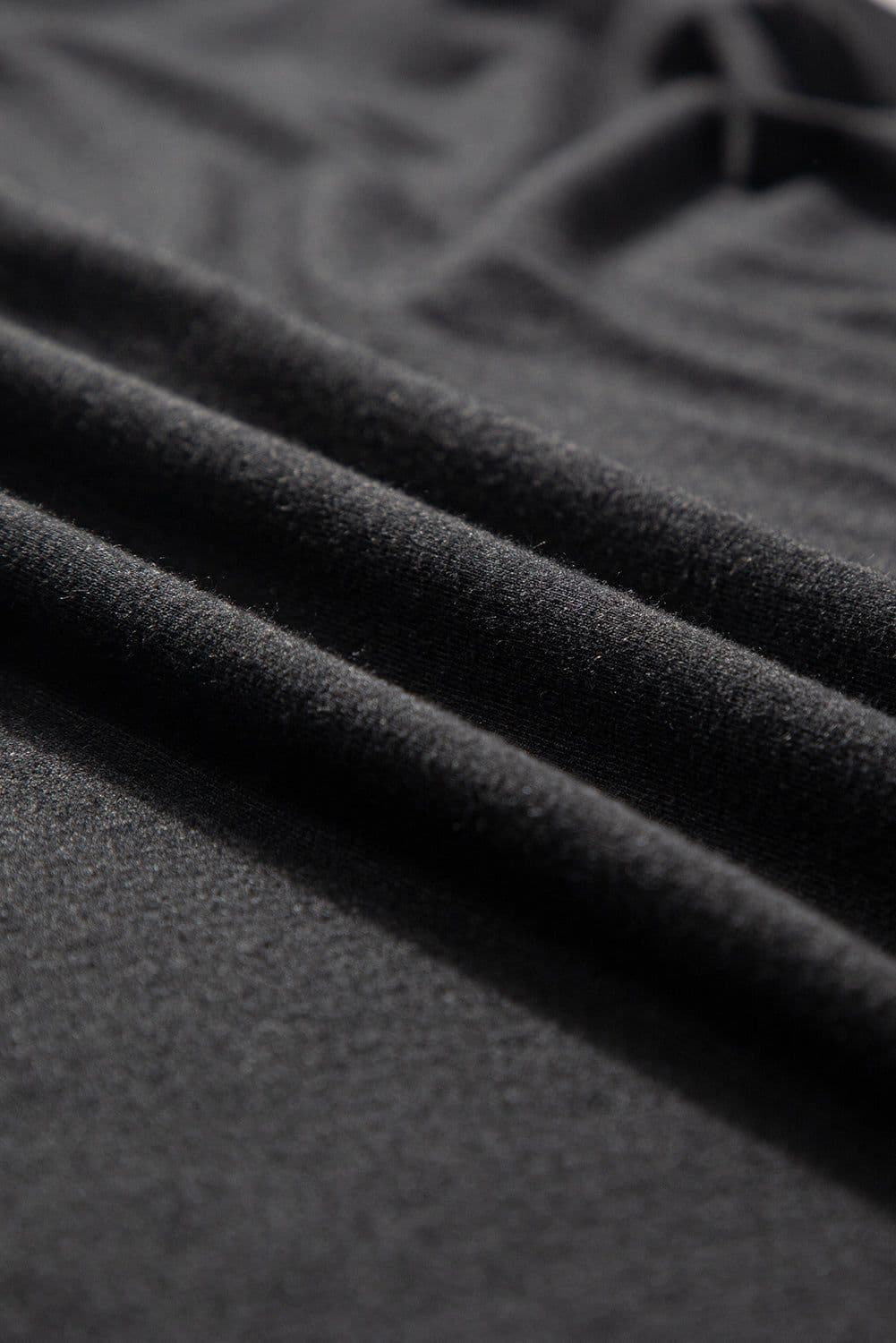 image-Black V Neck Hidden Pocket Splits Maxi T-shirt Dress