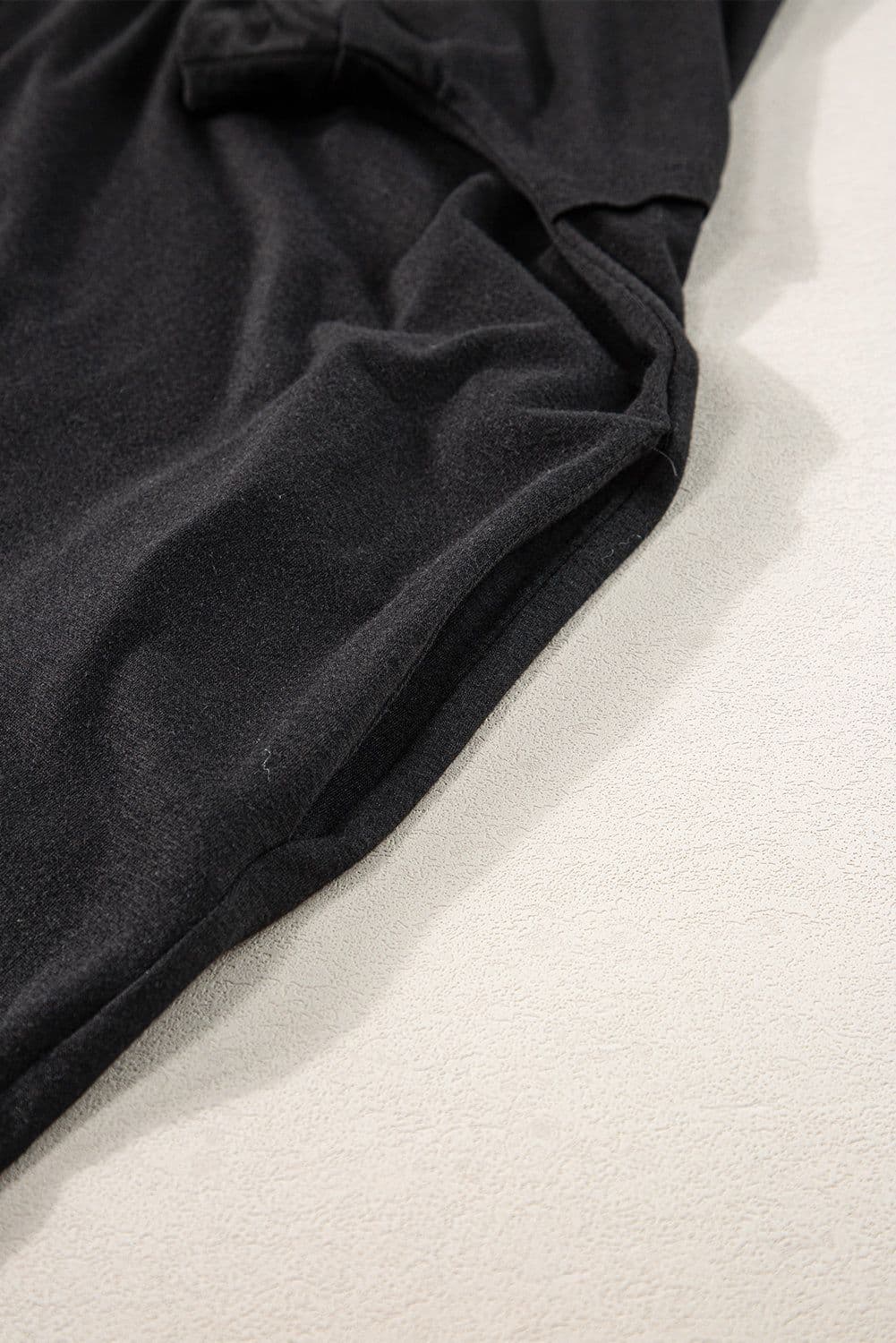 image-Black V Neck Hidden Pocket Splits Maxi T-shirt Dress