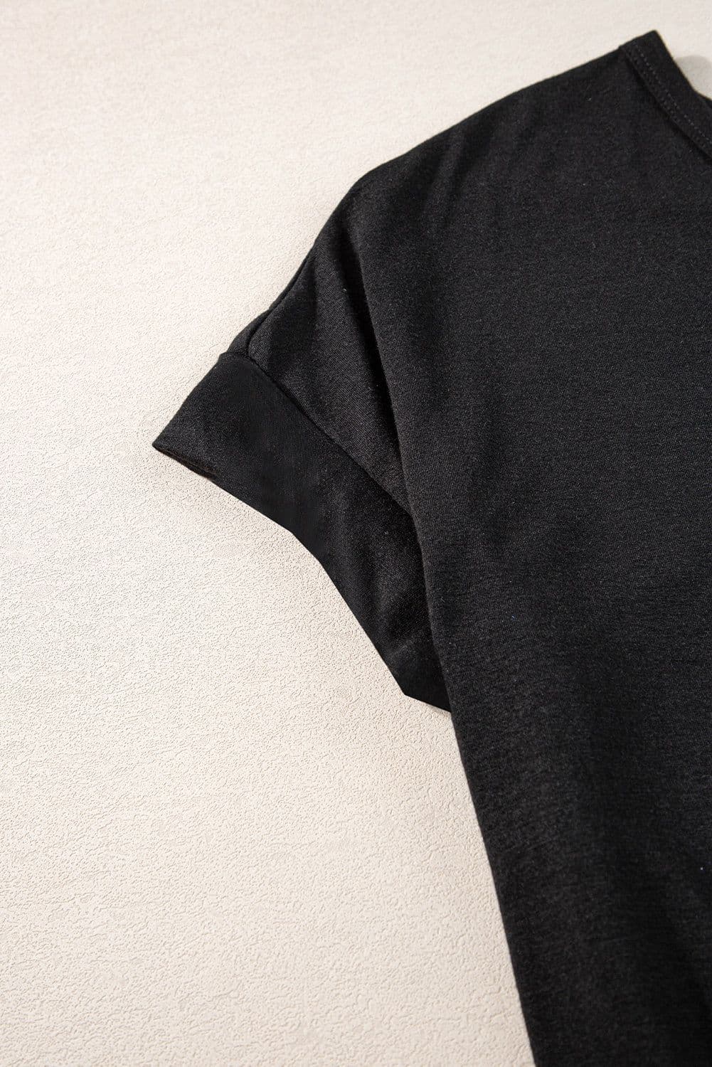 image-Black V Neck Hidden Pocket Splits Maxi T-shirt Dress