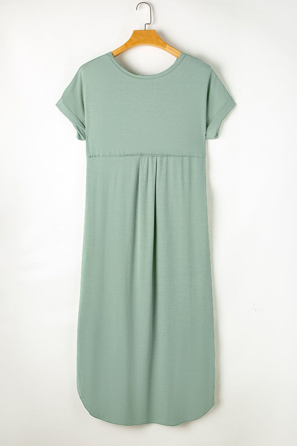image-Black V Neck Hidden Pocket Splits Maxi T-shirt Dress