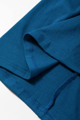 image-Peacock Blue Short Sleeve Shirred High Waist V Neck Maxi Dress