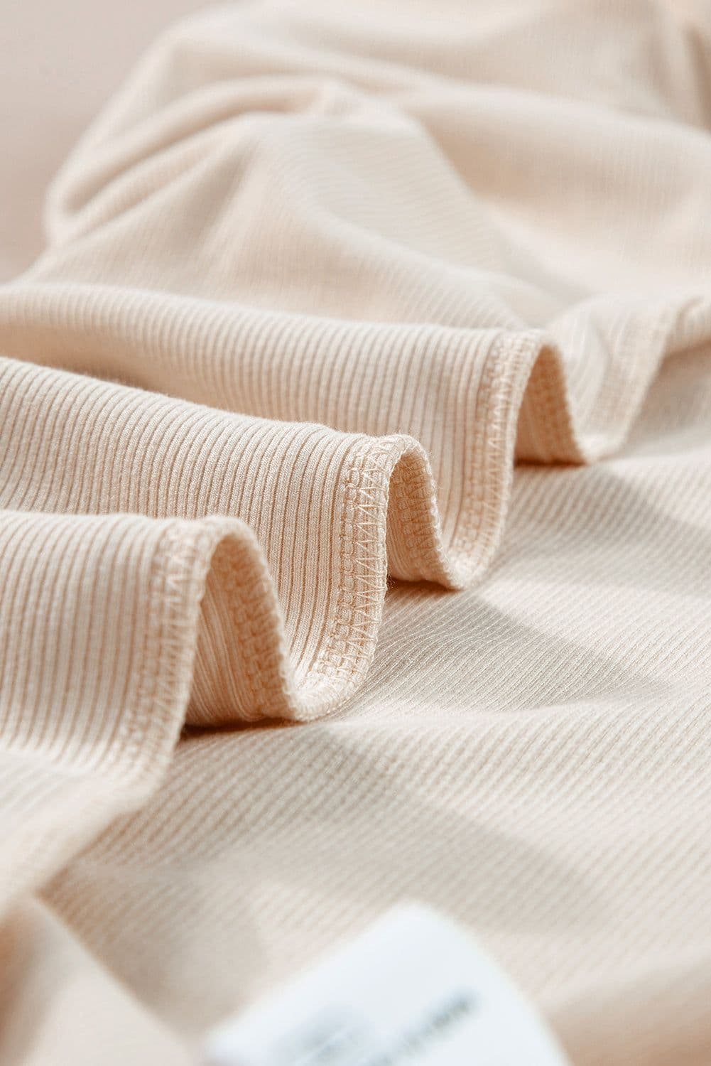 image-Beige V Neck Ruched Button Front French T-shirt Dress