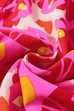 image-Strawberry Pink Geo Print V-neck Maxi Dress