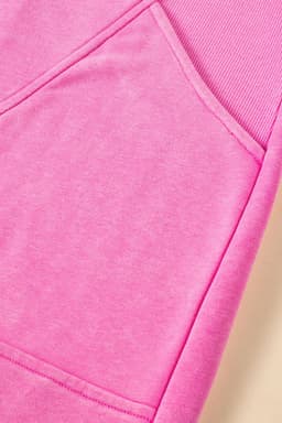 image-Black Quarter Zip Pocketed Cap Sleeve Sweatshirt Dress