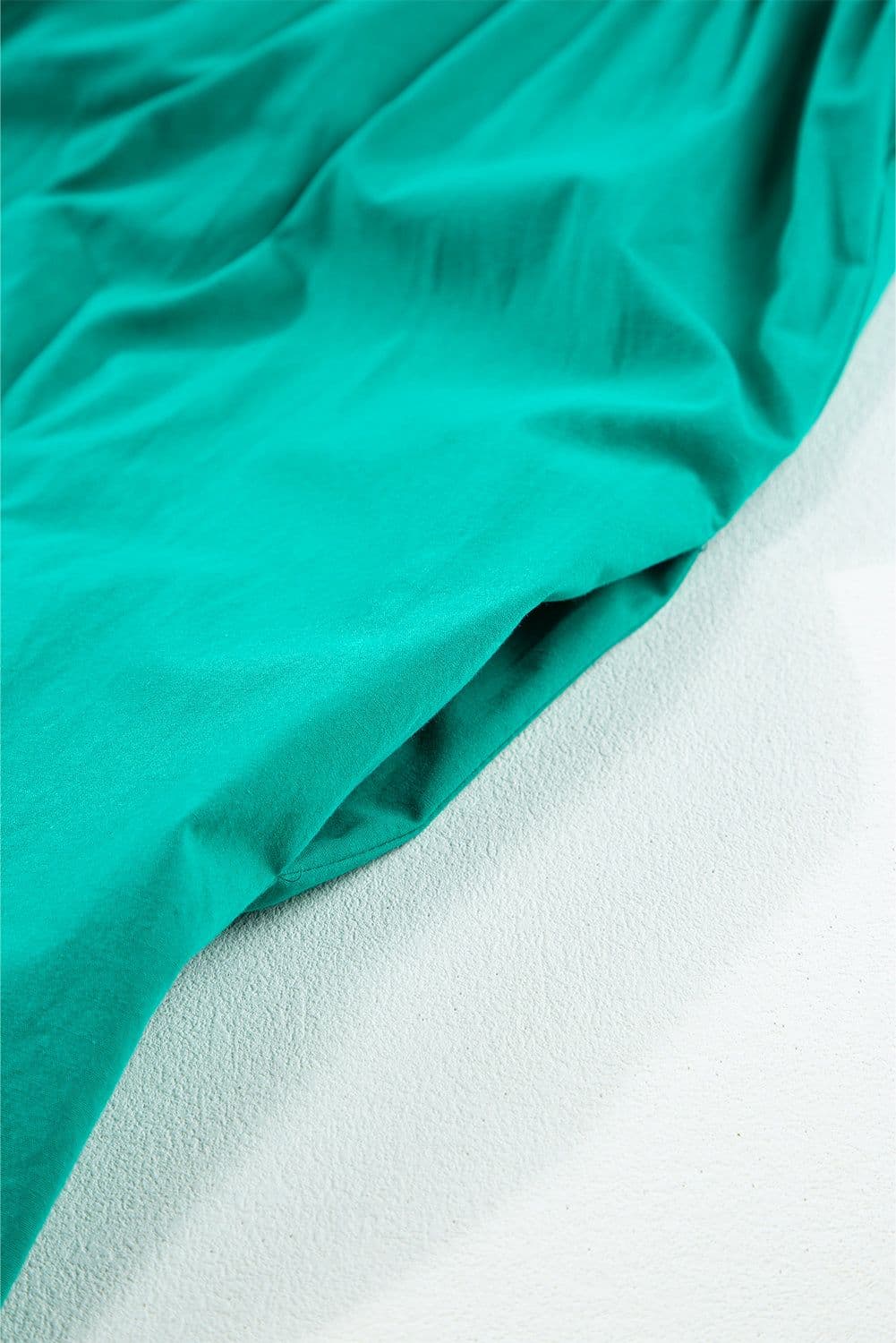 image-Bright Green Shirred Ruffle Sleeve Button Up Short Dress