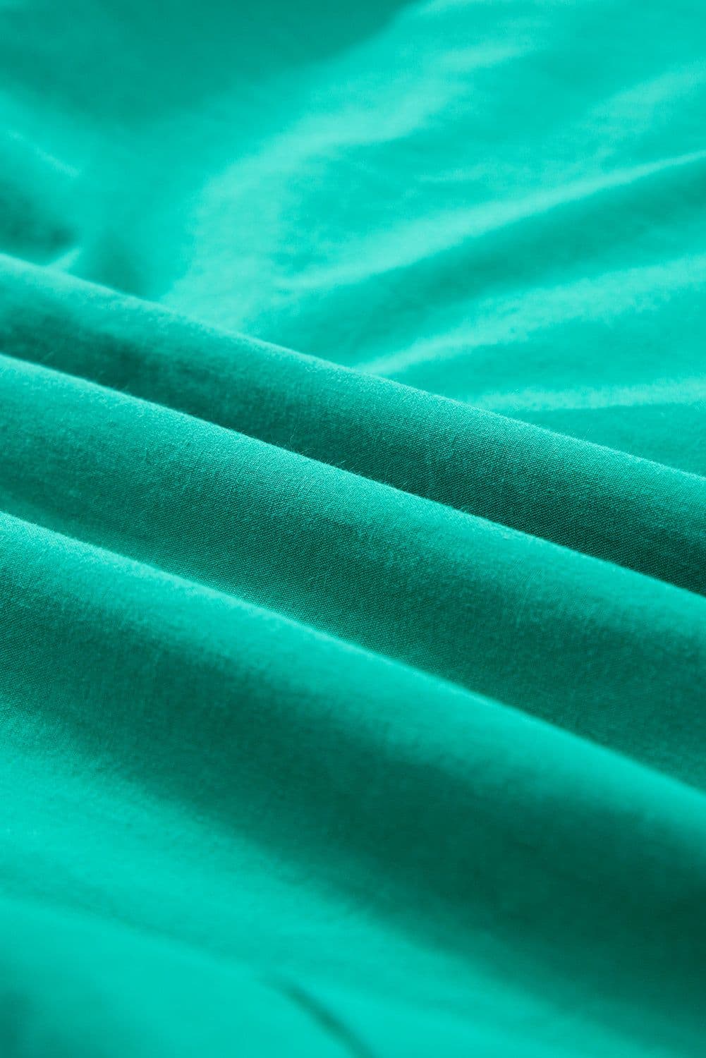 image-Bright Green Shirred Ruffle Sleeve Button Up Short Dress