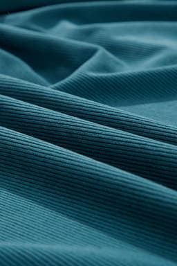 image-Blue Corduroy Snap Buttons Empire Waist Bracelet Sleeve Dress