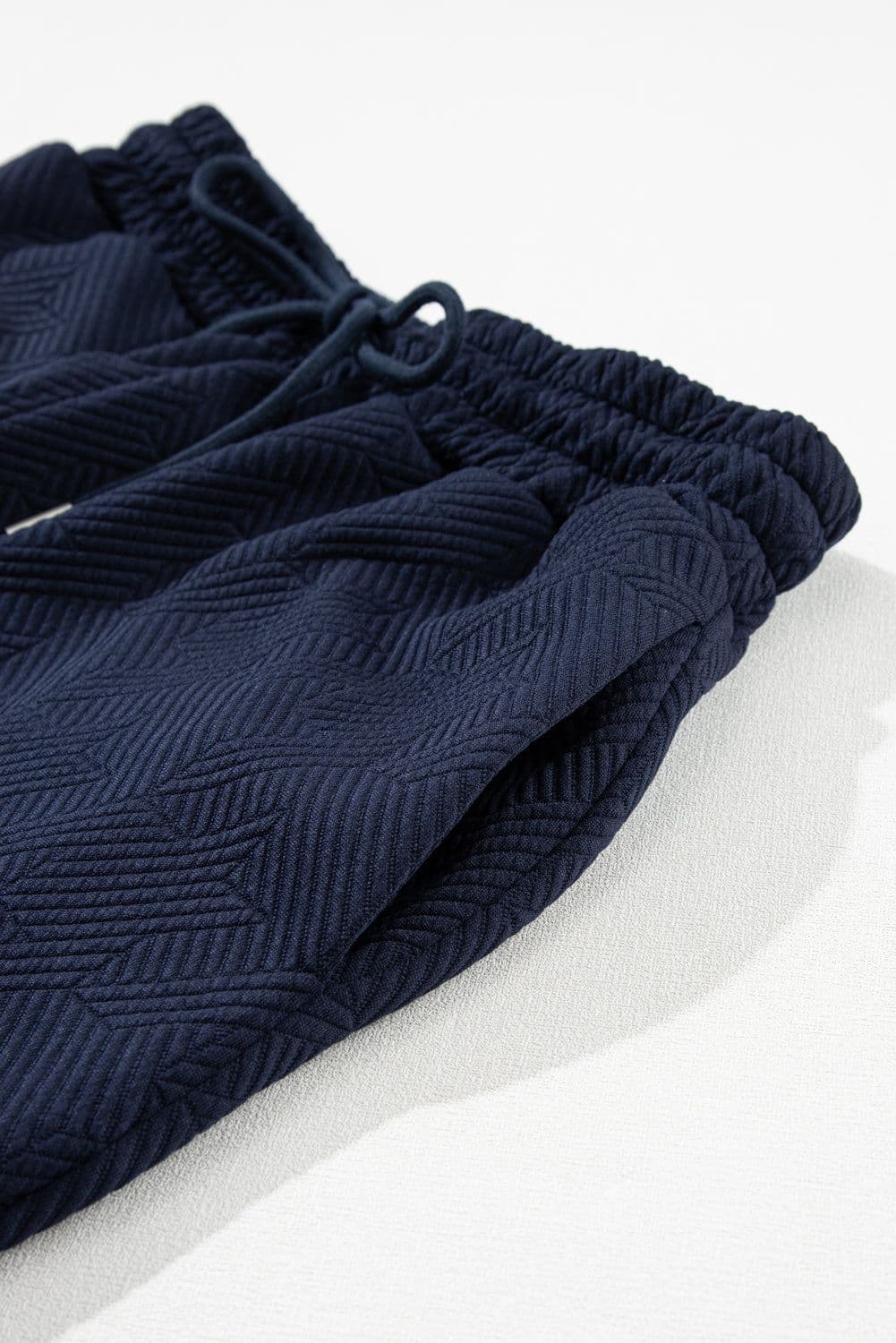 image-Black Textured Flutter Sleeve Top Wide Leg Pants Set