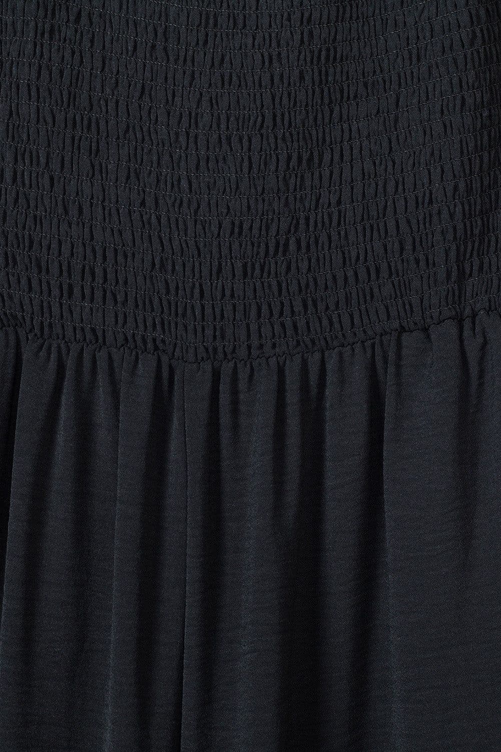 image-Black Smocked Sleeveless Wide Leg Jumpsuit with Pockets