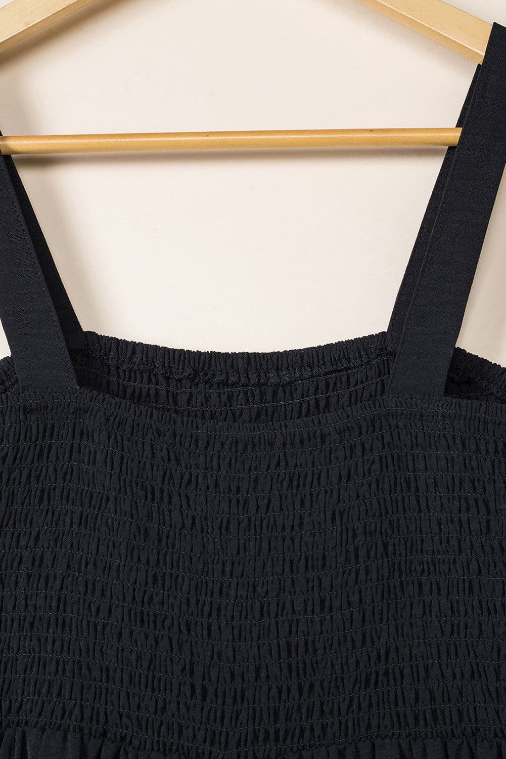 image-Black Smocked Sleeveless Wide Leg Jumpsuit with Pockets