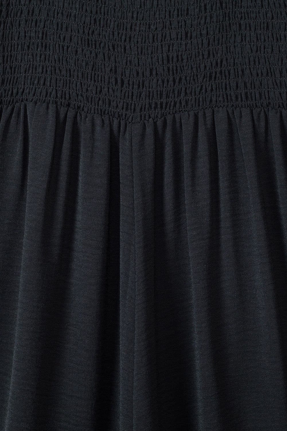 image-Black Smocked Sleeveless Wide Leg Jumpsuit with Pockets
