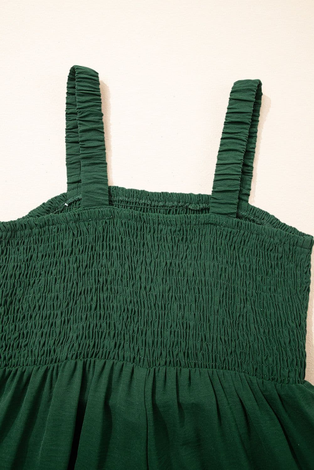 image-Black Smocked Sleeveless Wide Leg Jumpsuit with Pockets