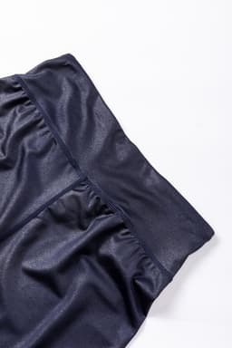 image-Black Crossed Dip Waist Sleek Leather Leggings