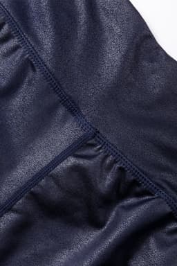 image-Black Crossed Dip Waist Sleek Leather Leggings